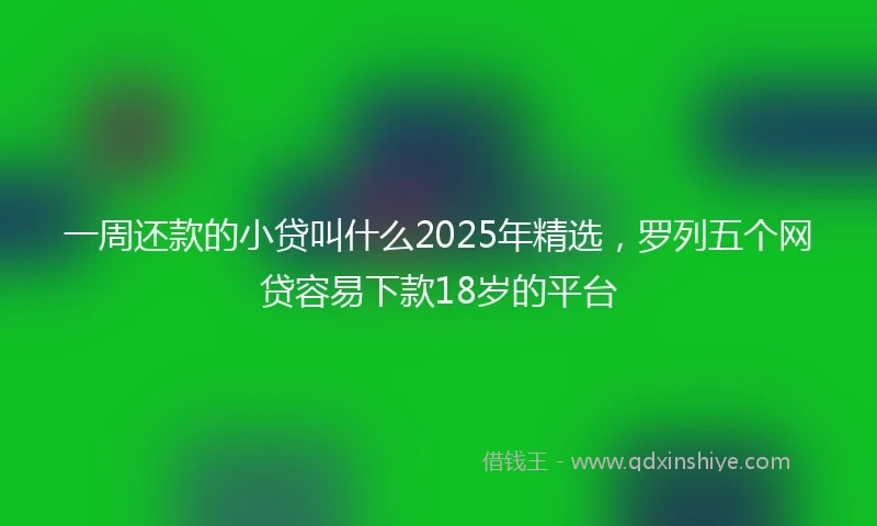 一周还款的小贷叫什么2025年精选，罗列五个网贷容易下款18岁的平台