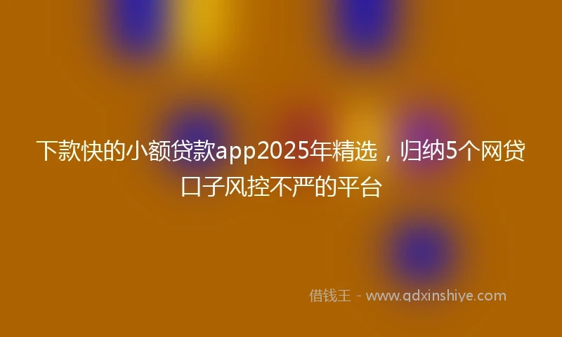 下款快的小额贷款app2025年精选，归纳5个网贷口子风控不严的平台