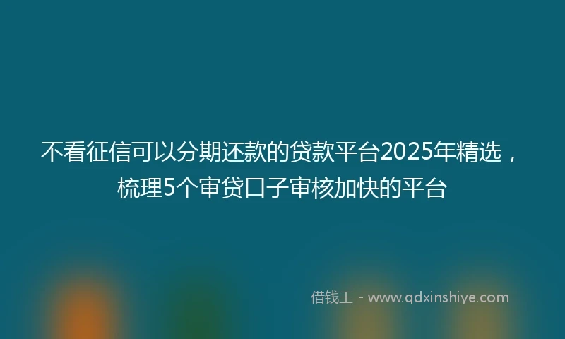 不看征信可以分期还款的贷款平台2025年精选，梳理5个审贷口子审核加快的平台
