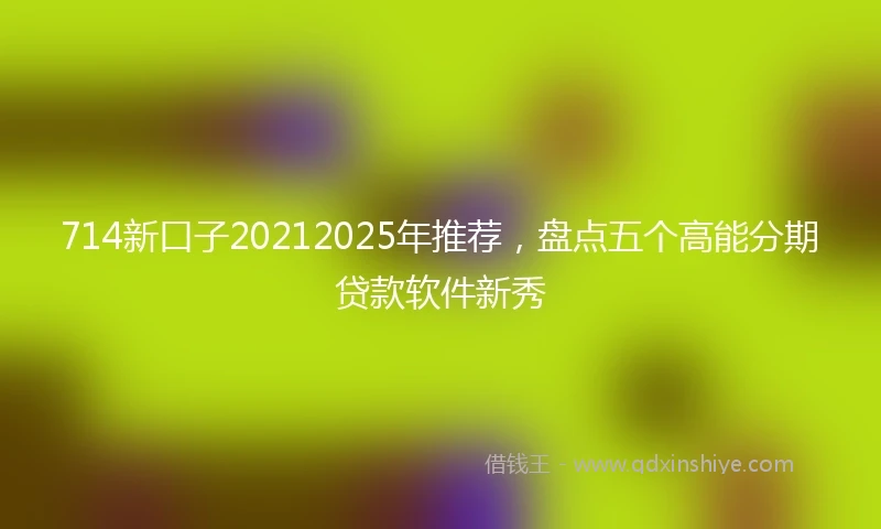 714新口子20212025年推荐，盘点五个高能分期贷款软件新秀
