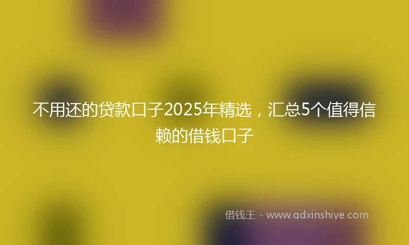 不用还的贷款口子2025年精选，汇总5个值得信赖的借钱口子