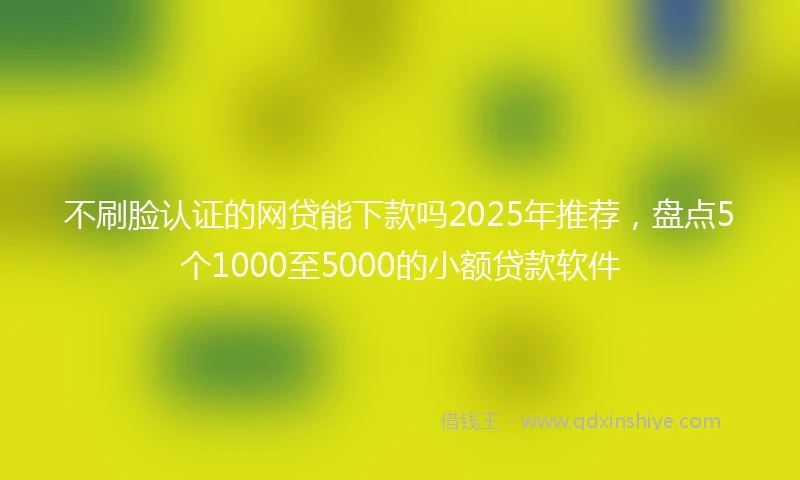 不刷脸认证的网贷能下款吗2025年推荐，盘点5个1000至5000的小额贷款软件