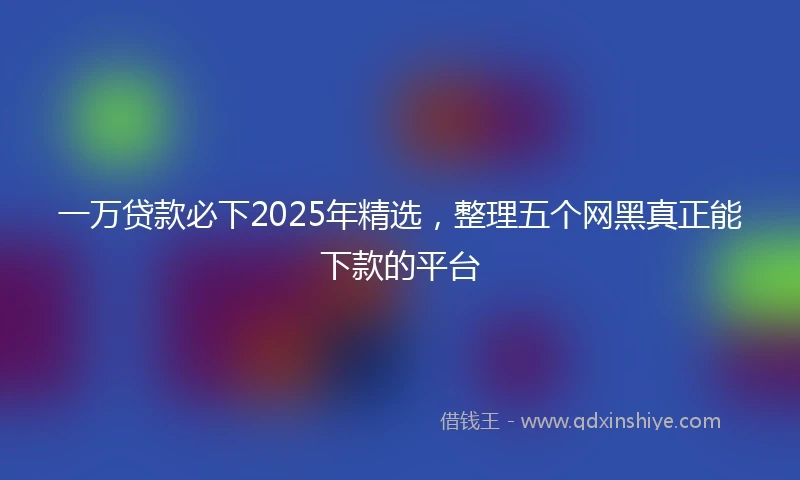 一万贷款必下2025年精选，整理五个网黑真正能下款的平台