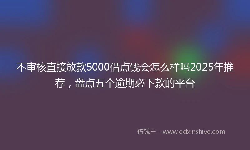 不审核直接放款5000借点钱会怎么样吗2025年推荐，盘点五个逾期必下款的平台