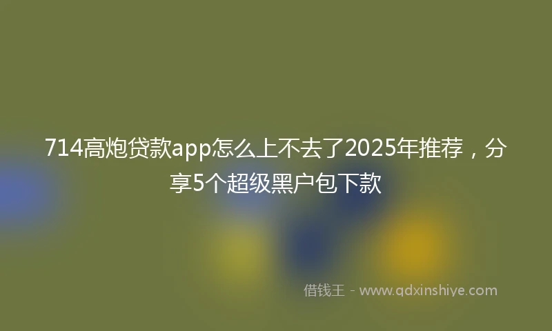 714高炮贷款app怎么上不去了2025年推荐，分享5个超级黑户包下款