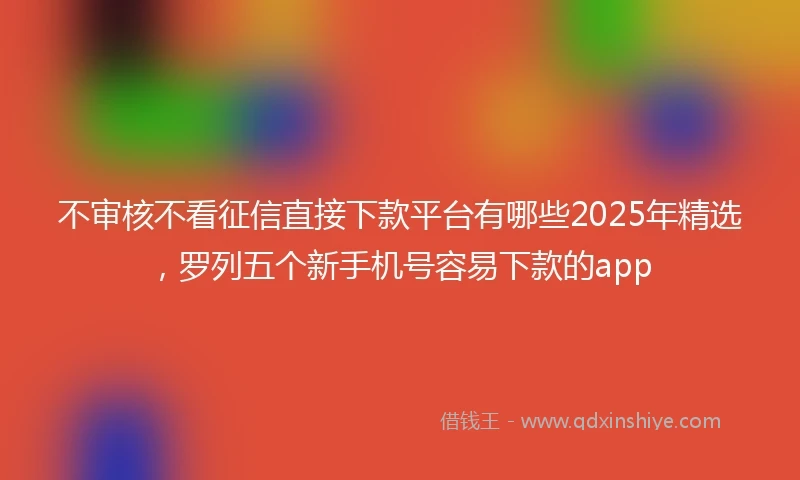 不审核不看征信直接下款平台有哪些2025年精选，罗列五个新手机号容易下款的app