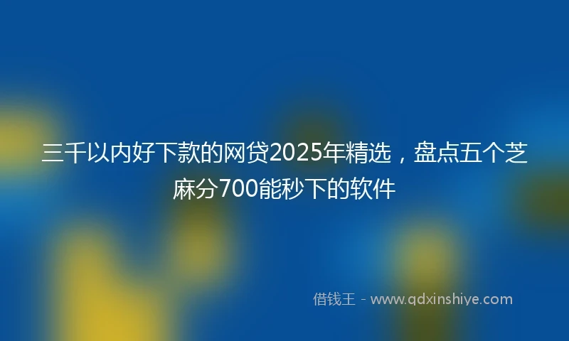 三千以内好下款的网贷2025年精选，盘点五个芝麻分700能秒下的软件