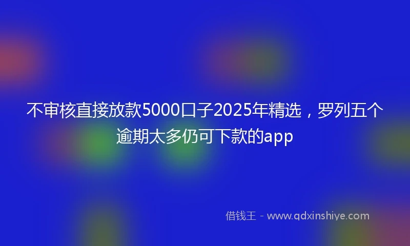 不审核直接放款5000口子2025年精选，罗列五个逾期太多仍可下款的app