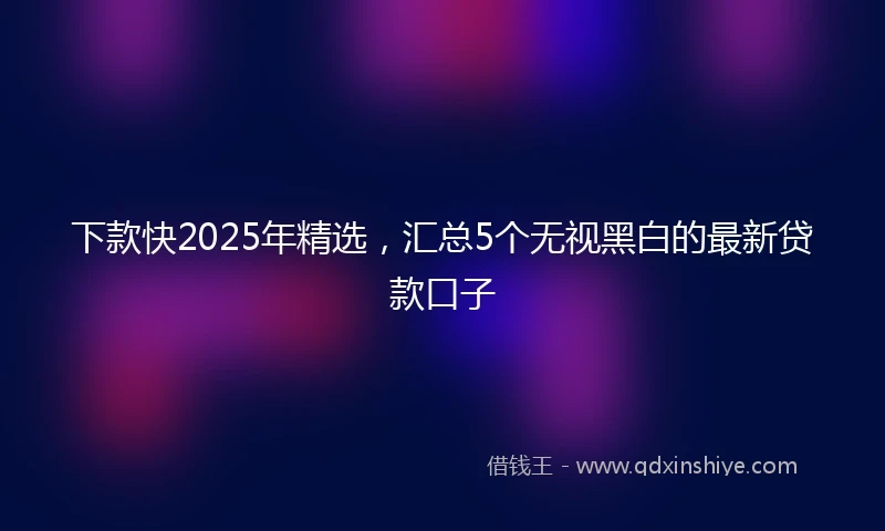 下款快2025年精选，汇总5个无视黑白的最新贷款口子