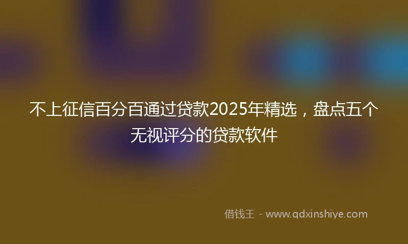 不上征信百分百通过贷款2025年精选，盘点五个无视评分的贷款软件