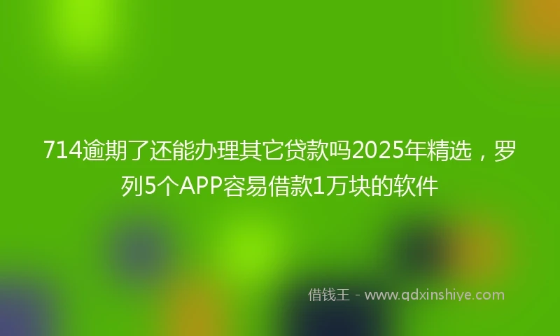 714逾期了还能办理其它贷款吗2025年精选，罗列5个APP容易借款1万块的软件