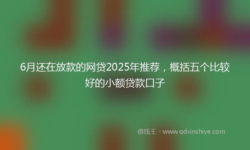 6月还在放款的网贷2025年推荐，概括五个比较好的小额贷款口子