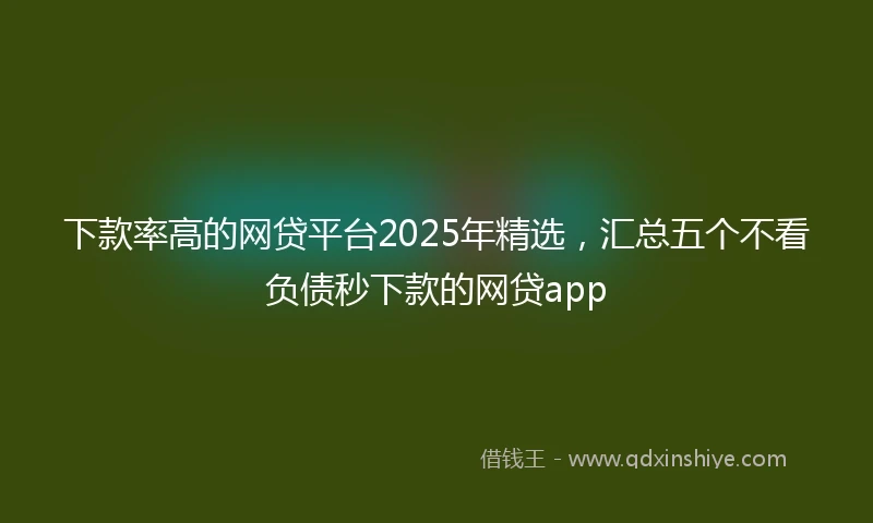 下款率高的网贷平台2025年精选，汇总五个不看负债秒下款的网贷app