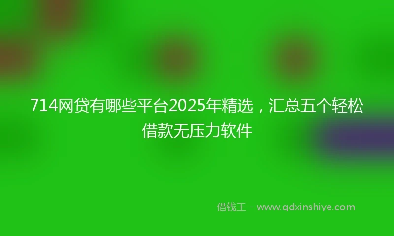 714网贷有哪些平台2025年精选，汇总五个轻松借款无压力软件