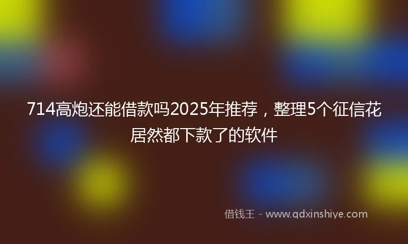714高炮还能借款吗2025年推荐，整理5个征信花居然都下款了的软件