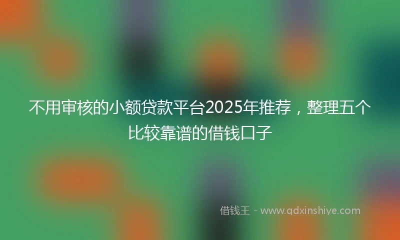 不用审核的小额贷款平台2025年推荐，整理五个比较靠谱的借钱口子