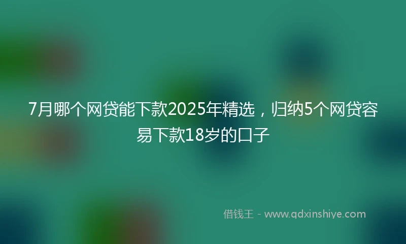 7月哪个网贷能下款2025年精选，归纳5个网贷容易下款18岁的口子