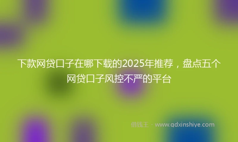 下款网贷口子在哪下载的2025年推荐，盘点五个网贷口子风控不严的平台