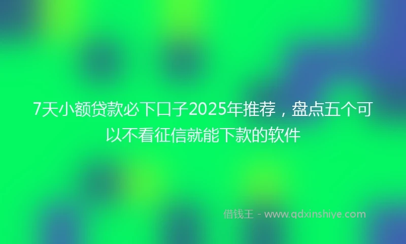 7天小额贷款必下口子2025年推荐，盘点五个可以不看征信就能下款的软件