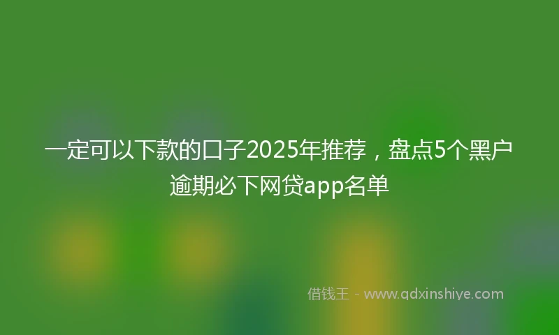 一定可以下款的口子2025年推荐，盘点5个黑户逾期必下网贷app名单