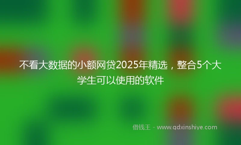 不看大数据的小额网贷2025年精选，整合5个大学生可以使用的软件