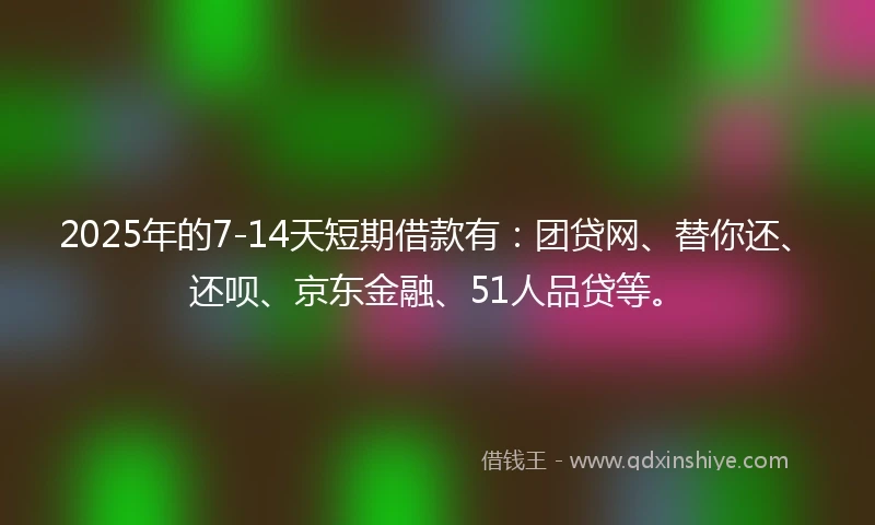 2025年的7-14天短期借款有：团贷网、替你还、还呗、京东金融、51人品贷等。