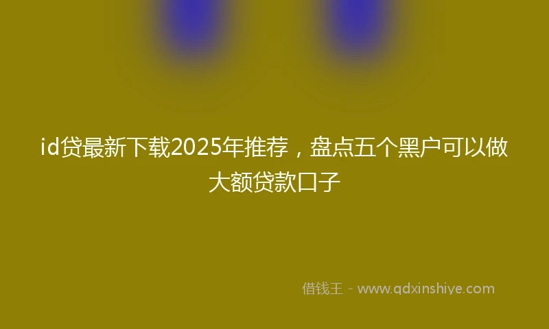 id贷最新下载2025年推荐，盘点五个黑户可以做大额贷款口子