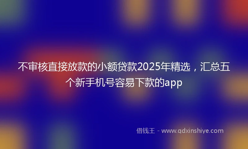 不审核直接放款的小额贷款2025年精选，汇总五个新手机号容易下款的app