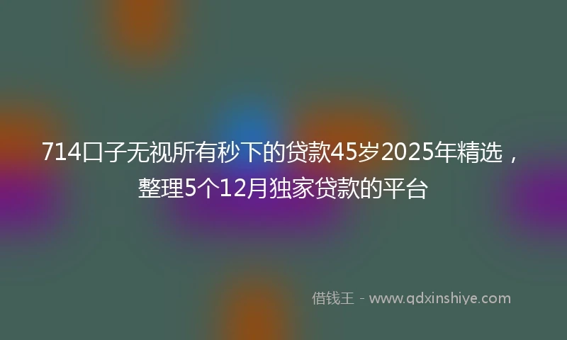 714口子无视所有秒下的贷款45岁2025年精选，整理5个12月独家贷款的平台