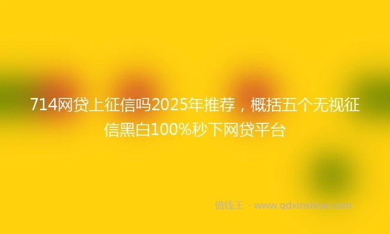 714网贷上征信吗2025年推荐，概括五个无视征信黑白100%秒下网贷平台