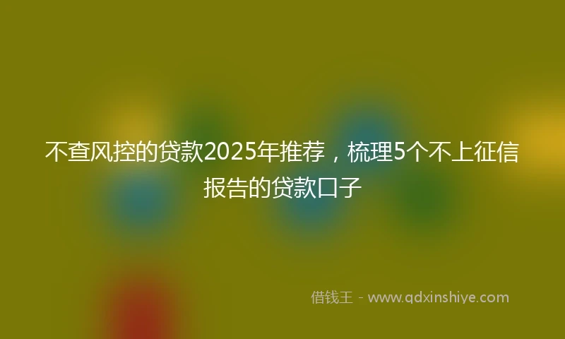 不查风控的贷款2025年推荐，梳理5个不上征信报告的贷款口子