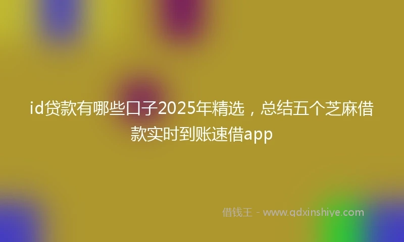 id贷款有哪些口子2025年精选，总结五个芝麻借款实时到账速借app