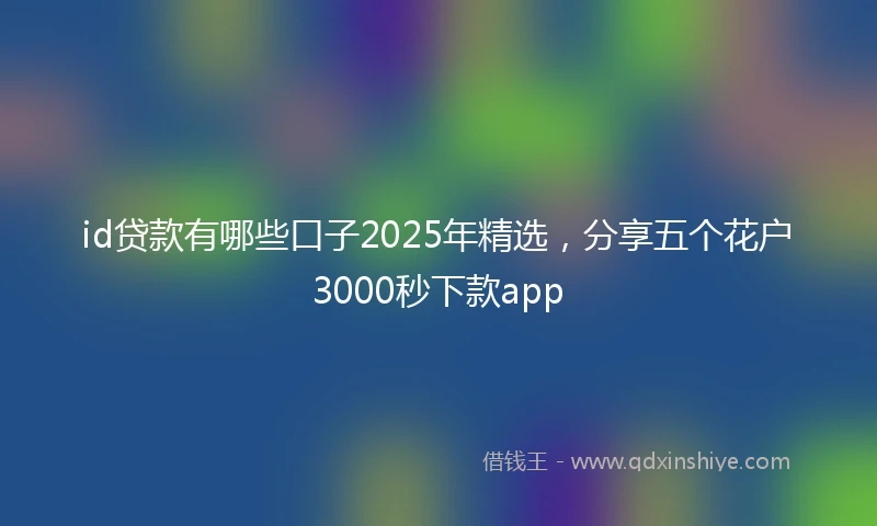 id贷款有哪些口子2025年精选，分享五个花户3000秒下款app