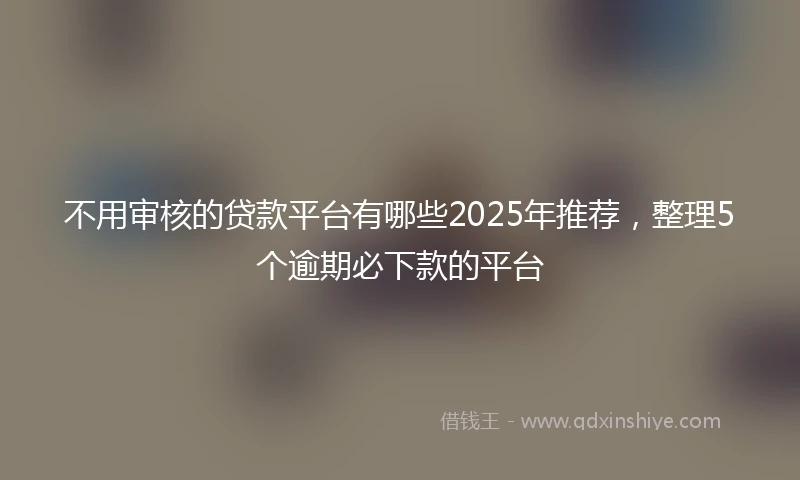 不用审核的贷款平台有哪些2025年推荐，整理5个逾期必下款的平台