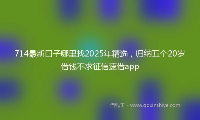 714最新口子哪里找2025年精选，归纳五个20岁借钱不求征信速借app