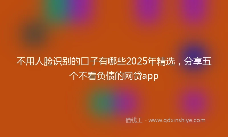 不用人脸识别的口子有哪些2025年精选，分享五个不看负债的网贷app