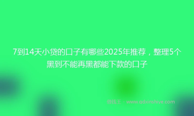 7到14天小贷的口子有哪些2025年推荐，整理5个黑到不能再黑都能下款的口子