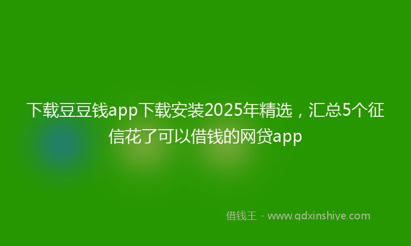 下载豆豆钱app下载安装2025年精选，汇总5个征信花了可以借钱的网贷app