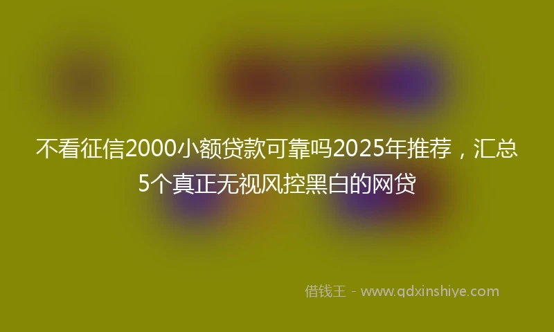 不看征信2000小额贷款可靠吗2025年推荐，汇总5个真正无视风控黑白的网贷