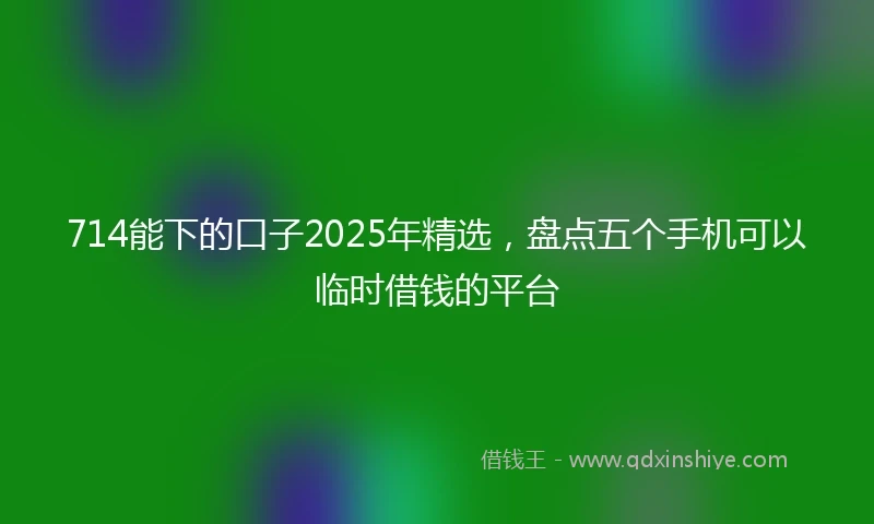 714能下的口子2025年精选，盘点五个手机可以临时借钱的平台