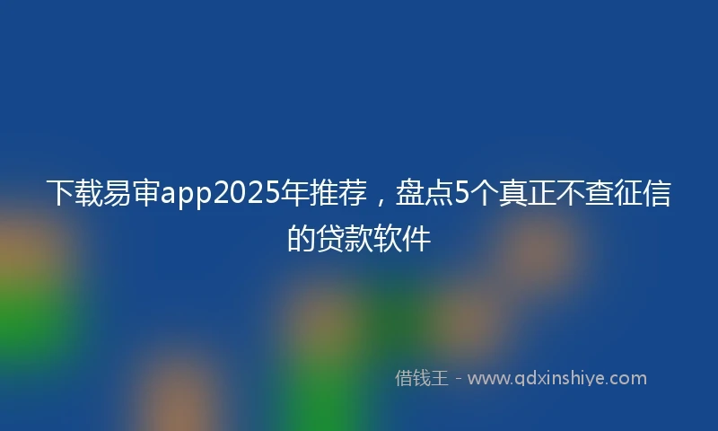 下载易审app2025年推荐，盘点5个真正不查征信的贷款软件