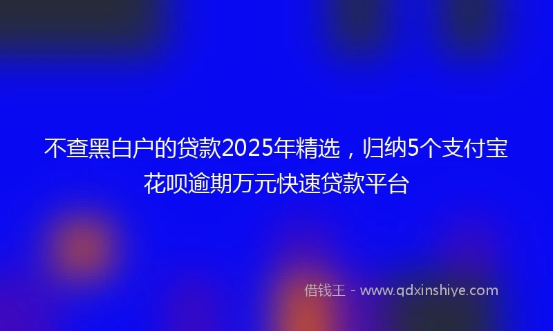 不查黑白户的贷款2025年精选，归纳5个支付宝花呗逾期万元快速贷款平台
