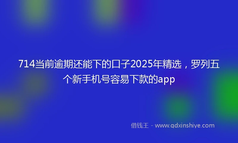 714当前逾期还能下的口子2025年精选，罗列五个新手机号容易下款的app