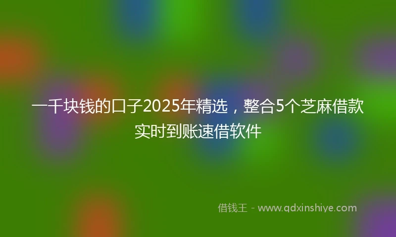 一千块钱的口子2025年精选，整合5个芝麻借款实时到账速借软件