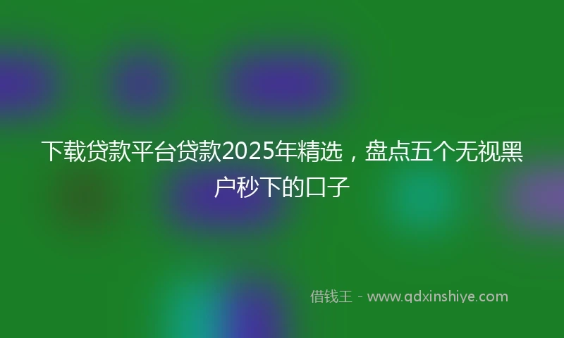 下载贷款平台贷款2025年精选，盘点五个无视黑户秒下的口子