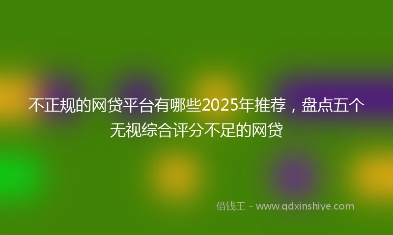 不正规的网贷平台有哪些2025年推荐，盘点五个无视综合评分不足的网贷
