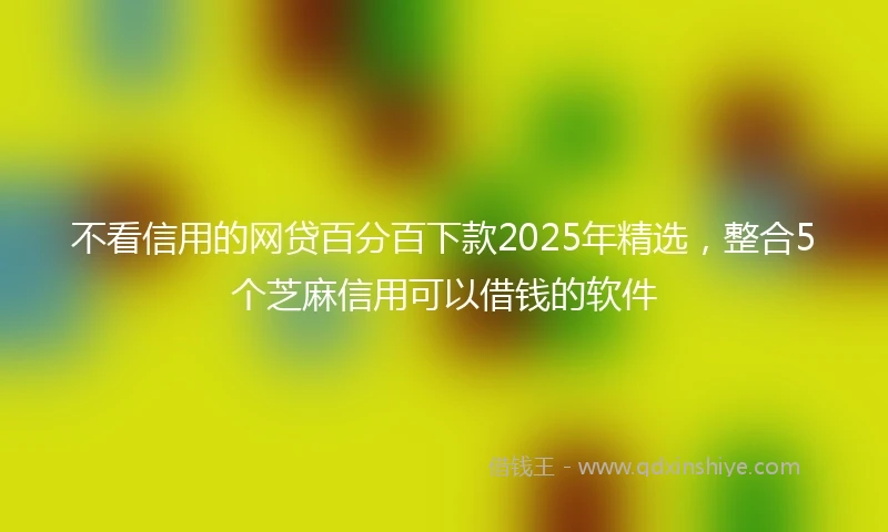 不看信用的网贷百分百下款2025年精选，整合5个芝麻信用可以借钱的软件
