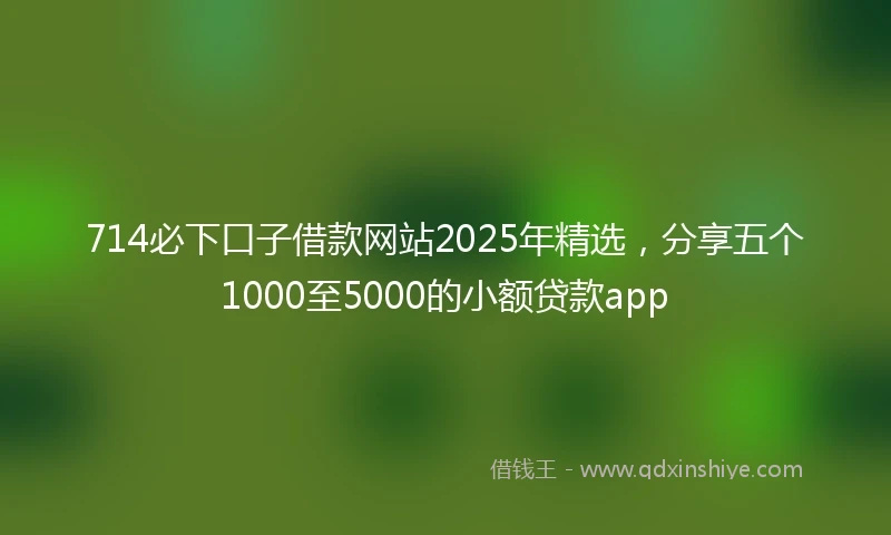 714必下口子借款网站2025年精选，分享五个1000至5000的小额贷款app