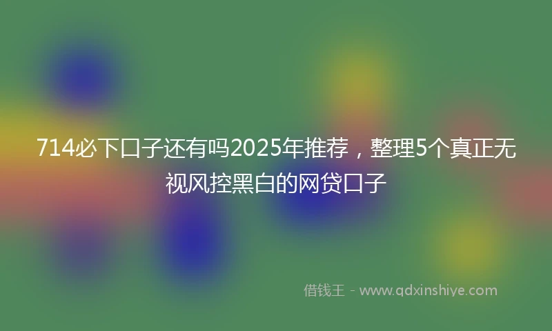 714必下口子还有吗2025年推荐，整理5个真正无视风控黑白的网贷口子