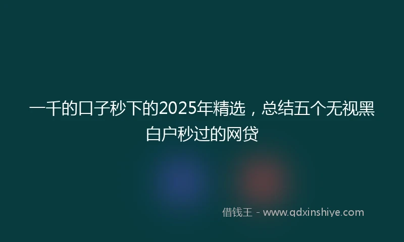 一千的口子秒下的2025年精选，总结五个无视黑白户秒过的网贷